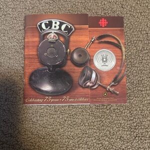 CBC 75th Anniversary Commemorative Card with Vintage Microphone Artwork